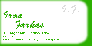 irma farkas business card